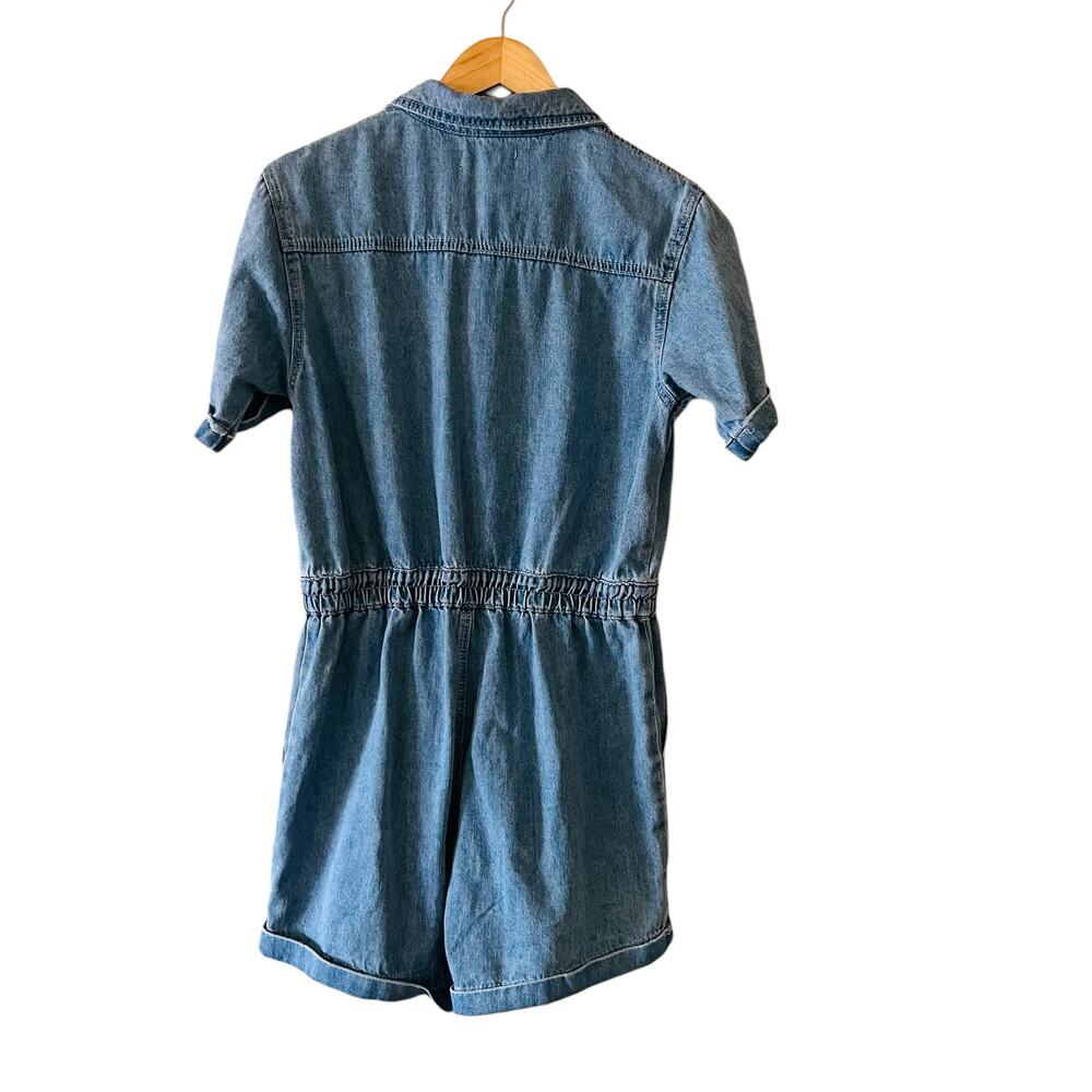 Molly Bracken Jeans Zip Up Romper Overalls Size M Medium Blue - Picture 3 of 10